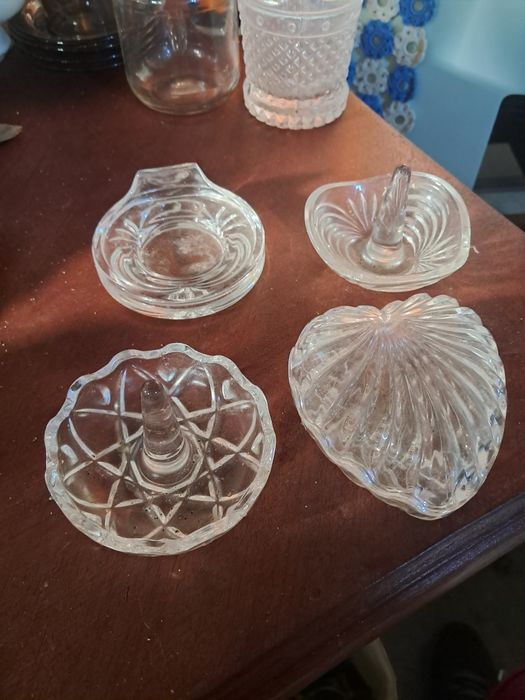 Porta aneis em vidro vintage