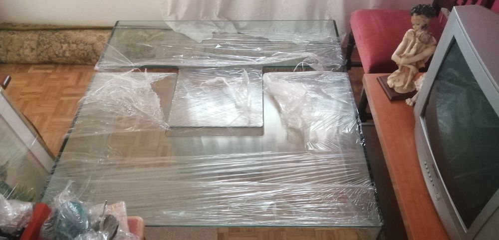 mesa de centro em vidro