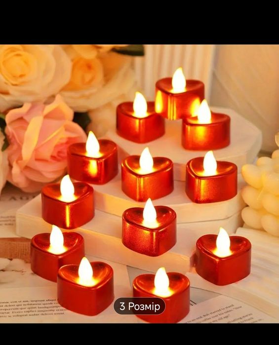 Набір свічок 12шт з освітленням на Батарейках