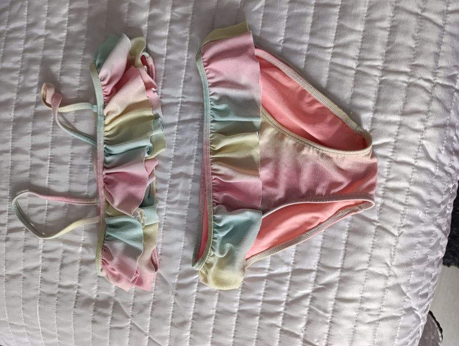 Strój kąpielowy kolorowy dwuczęściowy stan jak na zdjęciach