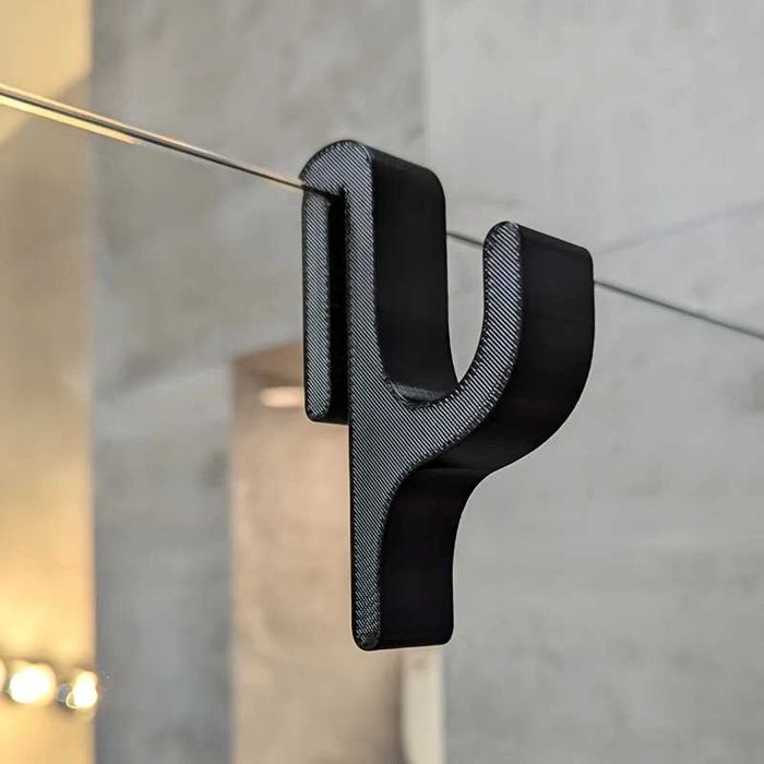 Gancho para toalha com suporte no vidro