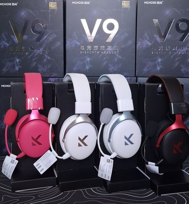 Mchose V9 Pro НОВІ Ігрові навушники White | Pink