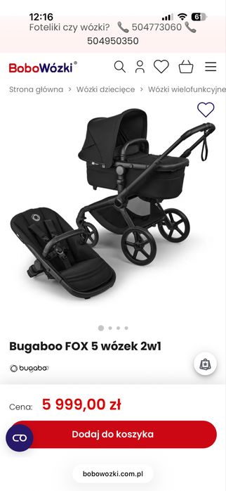 Bugaboo fox 5 2w1 +adaptery