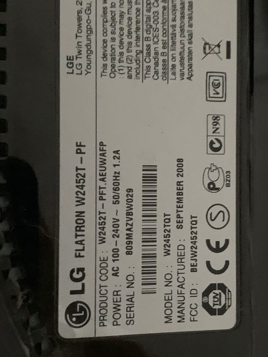 Monitor LG Flatron W2452T