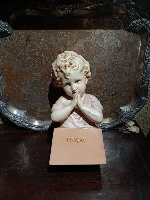 Escultura Menino Estatuária Coimbra Frutuoso 24 cm Anos 30