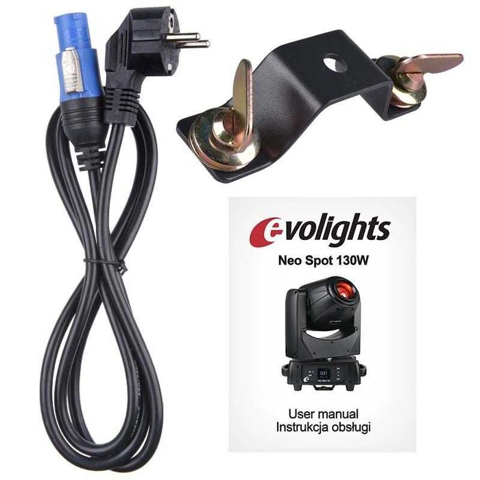 2xEVOLIGHTS NEO SPOT 130W głowica ruchoma LED + CASE + PRZEWODY  5metrów