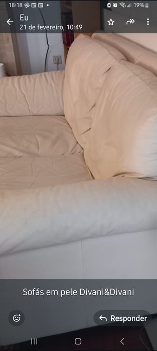 2 Sofás em pele côr crú (beje claro) da Divani&Divani