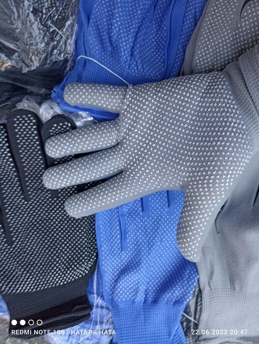 Є Гурт.Рукавиці робочі стрейчеві мікрокрапка.Перчатки