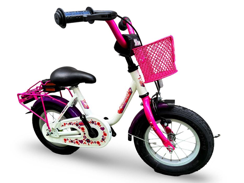 Rower Dziecięcy VERMONT GIRLY Koła 12" Fioletowy Błotniki Bagażnik