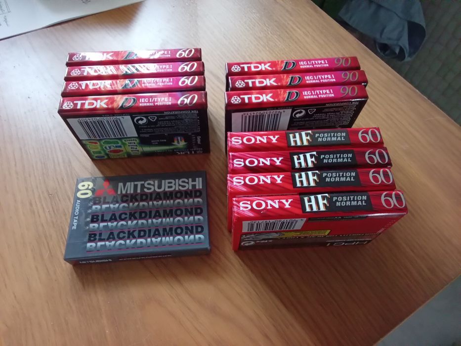 Cassetes audio seladas Sony, TDK e Mitsubishi NOVAS
