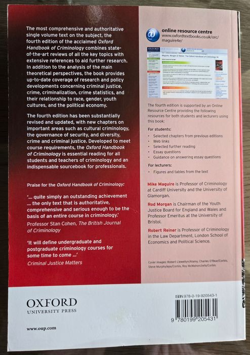 The Oxford Handbook of Criminology (2007)