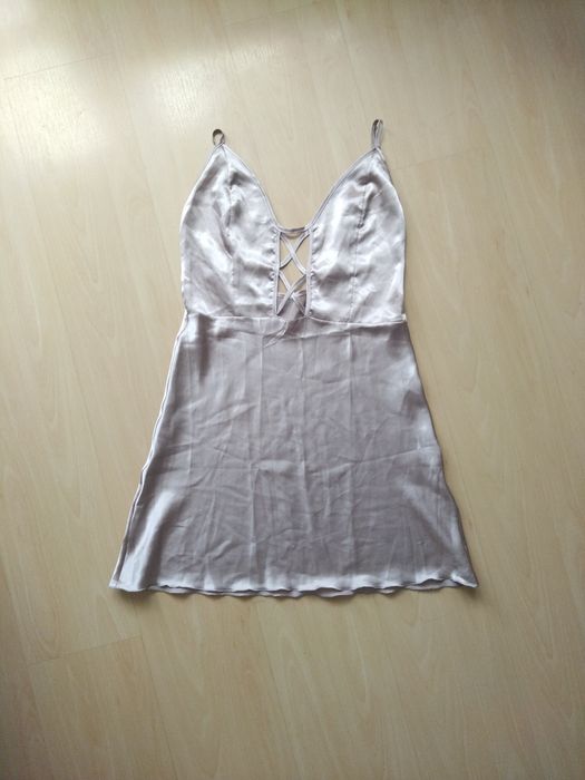 Koszula nocna halka satynowa cappuccino L