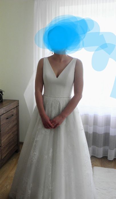 Suknia ślubna klasyczna biała rozmiar 38