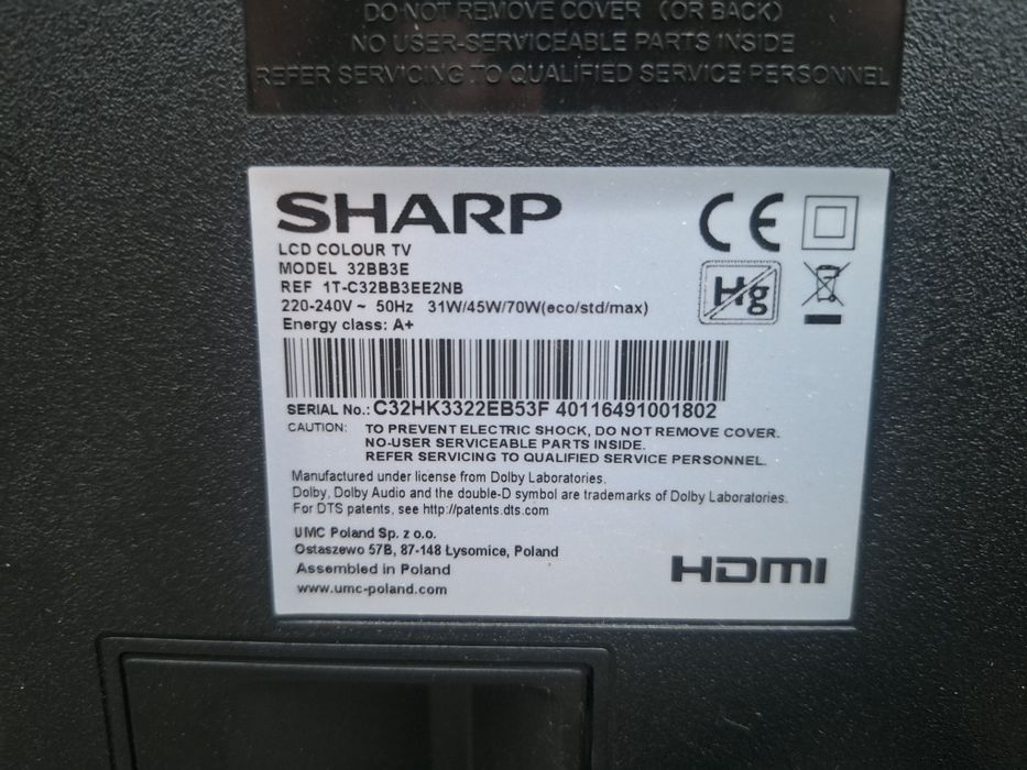 Telewizor SHARP 32BB3E Harman Kardon Sound system