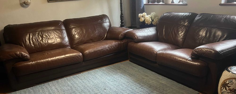 skórzany komplet wypoczynkowy 3+2