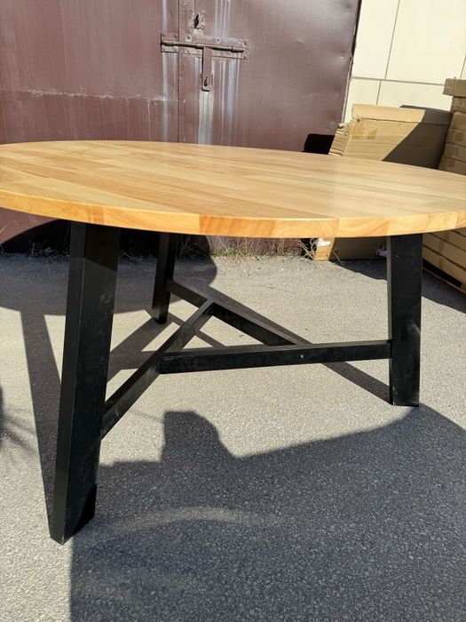 Stół okrągły lite drewno 144cm średnica 76cm wys Lectus