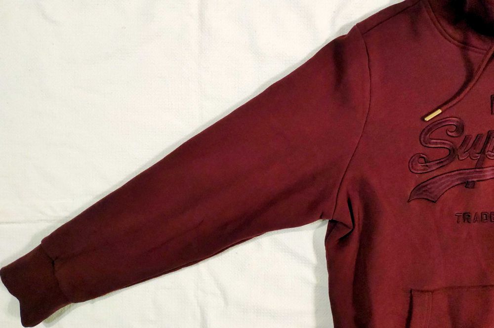 bluza # SUPERDRY Vintage Logo Premium Kaptur Solidna Ciepła LUX # L