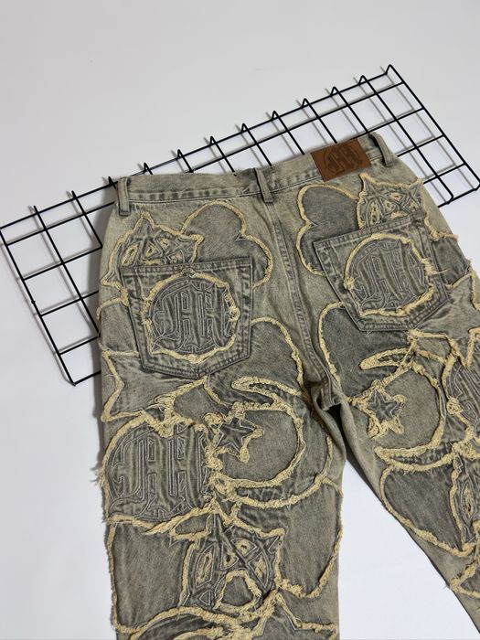 Menace Iconography Denim Patch Work Pants Jeans Джинсы Baggy Fit Y2K