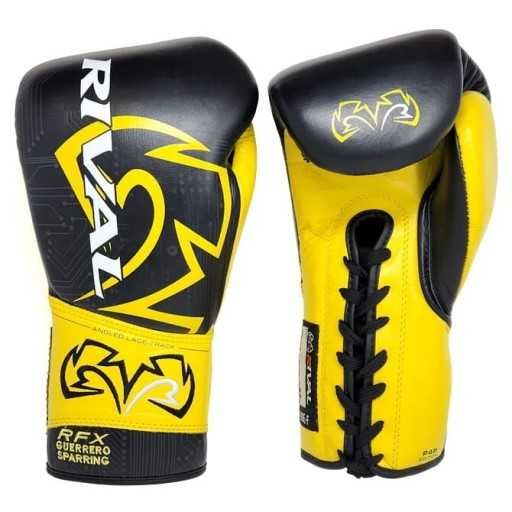 Rękawice RFX-Guerrero Sparring P4P Edition Black/Yellow Wiązane 16OZ