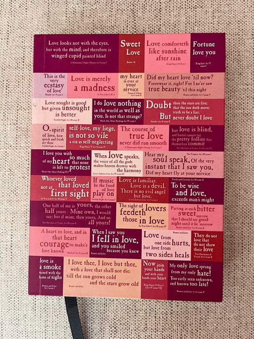 Caderno Capa Dura A5 "Shakespeare's Love Quotes"