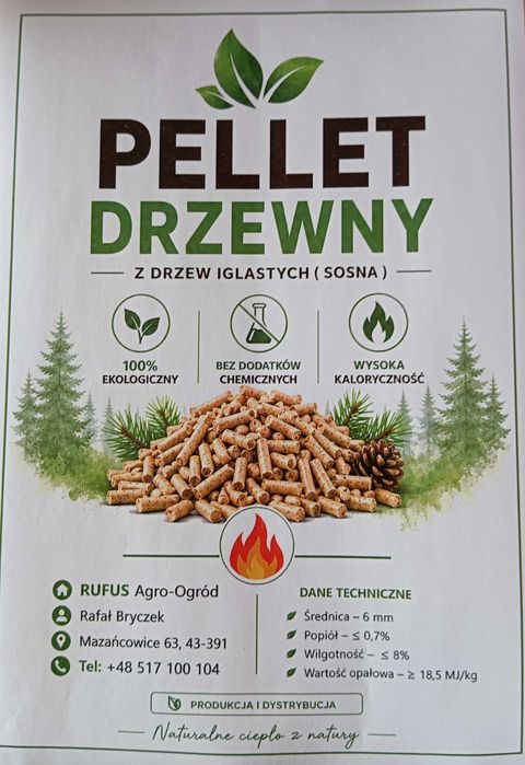 Pellet 2100 zł Sosna A1N1 6mm WORKI 15kg