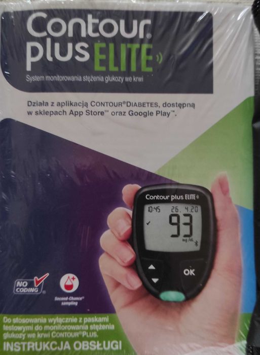 Glukometr NOWOŚĆ Contour plus ELITE"Bluetooth"+GRATIS 50 pasków(NOWY!)