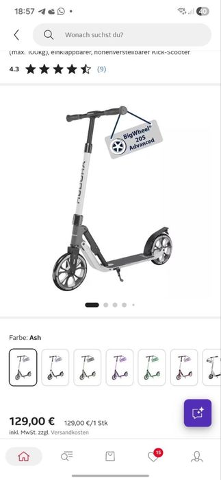 Trotinete Hudora Big Wheel 205 Advanced