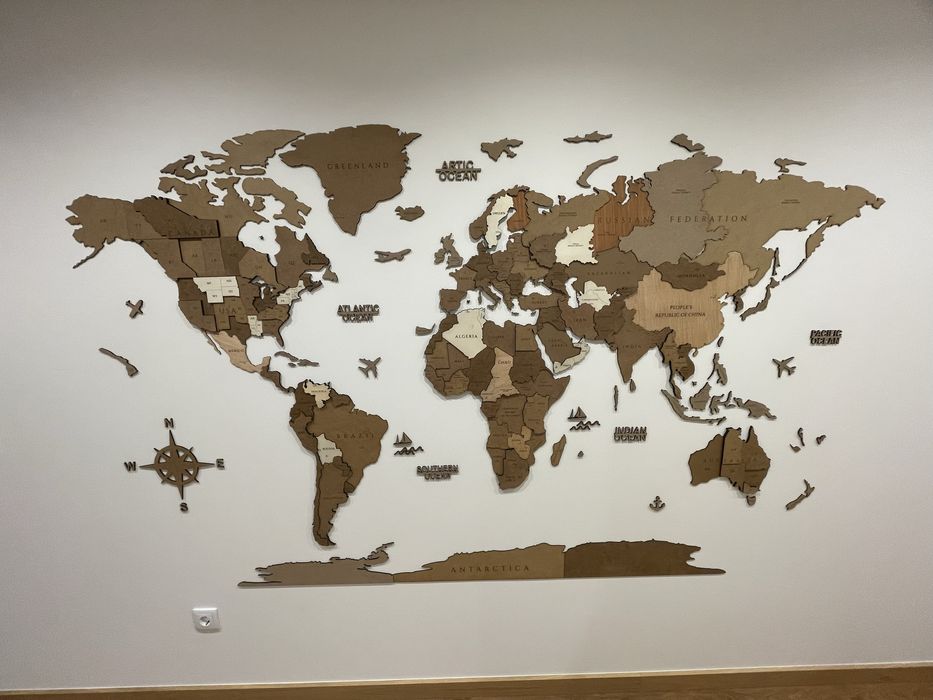 Mapa mundo 3D PT (laser)