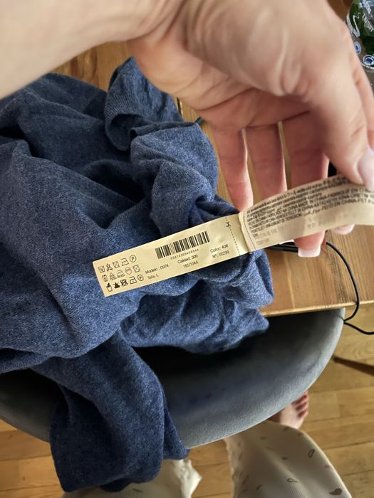 Grsnatowy sweter massimo dutti welna i kaszmir