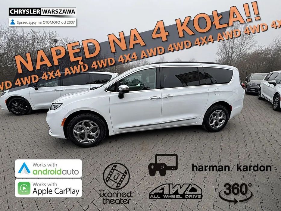 Chrysler Pacifica Limited, AWD, radar, panorama, kam 360