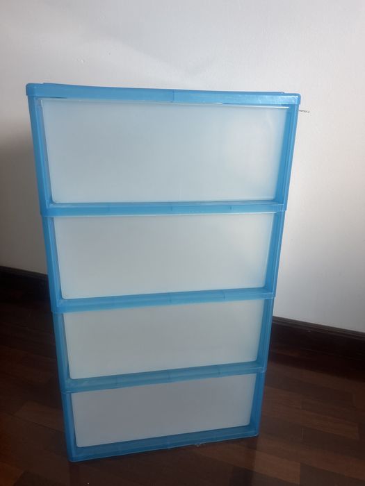 Móvel de Arrumação com 4 Gavetas,  Plástico Rígido