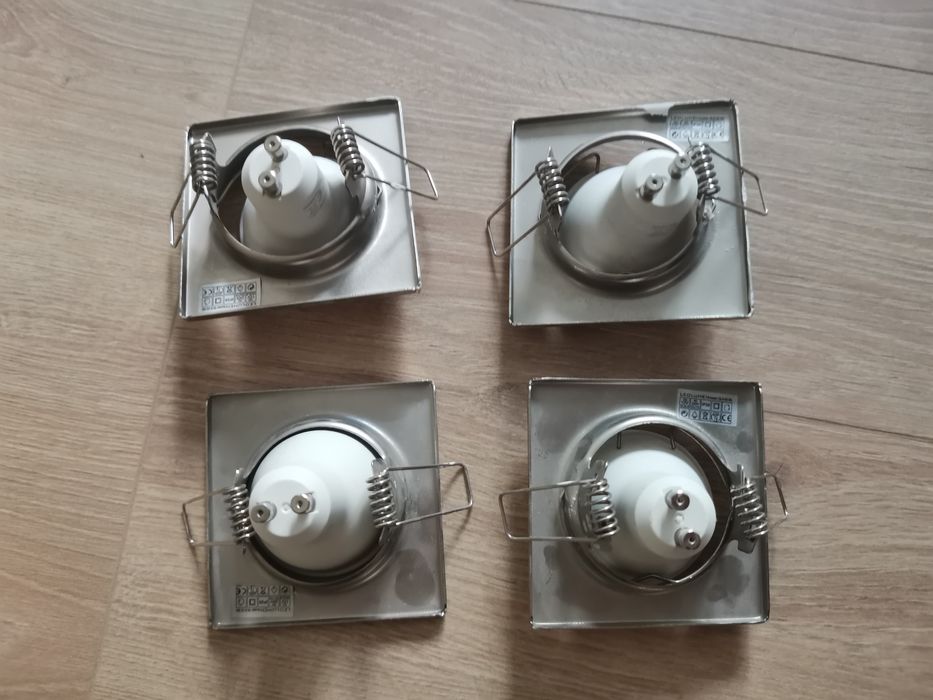 Zestaw ramki srebrne halogen ramka oprawa szczotkowane żarówki Led