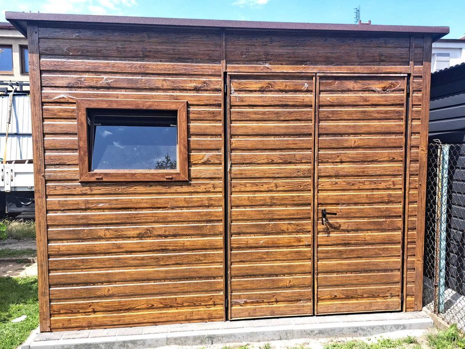 GRAFIT Garaż Blaszany Na narzędzia Schowek-Wiatka ogrodowa - Maj-Blach