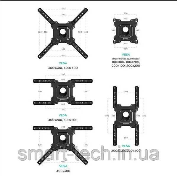 32"-55" Кронштейн для тв V-Star P4 Поворотне кріплення для телевізора