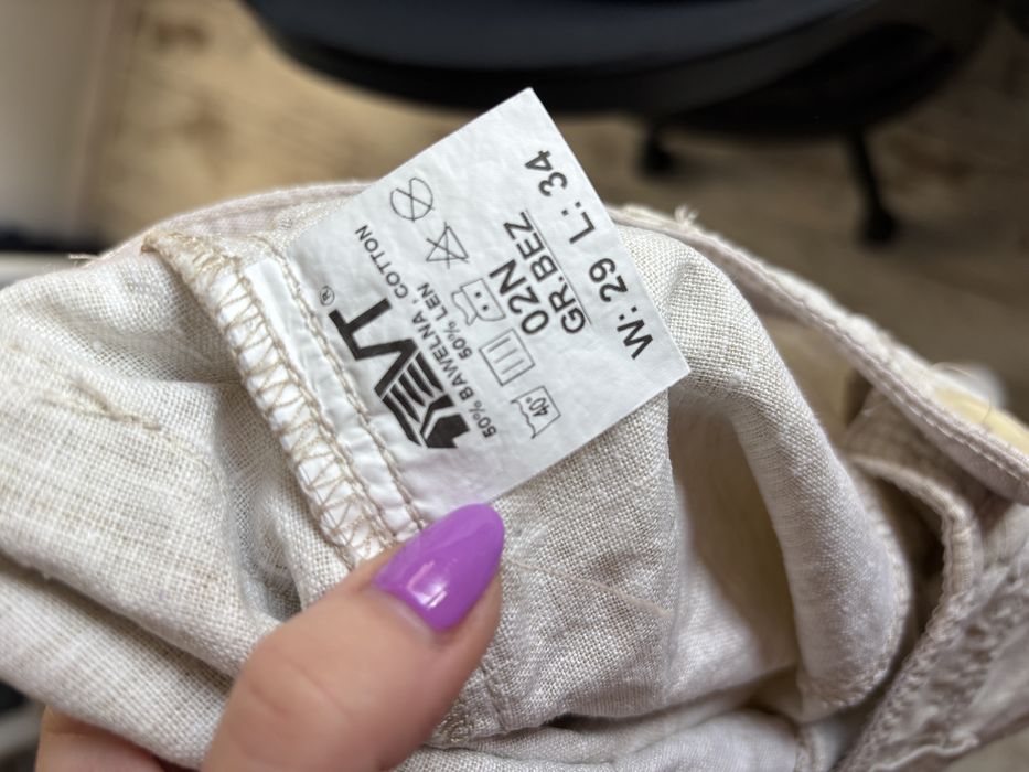 Vt jeans Szerokie lniane spodnie len linien przewiewne naturalne