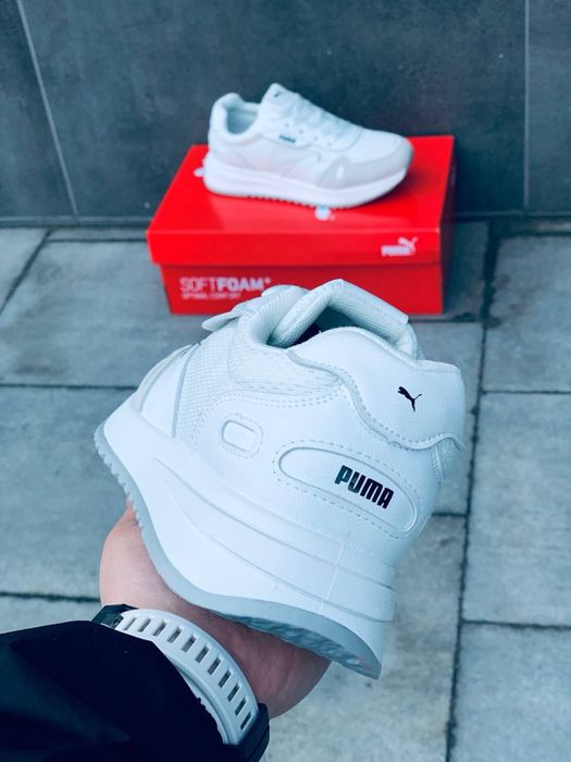 Легкі дихаючі кросівки Puma на літо • кожані жіночі кросовки пума зручні• ортопедична устілка • мяка підошва кросовки пума