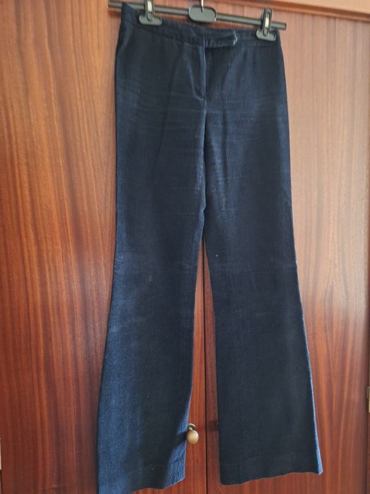 Calça bombazine azul escuro