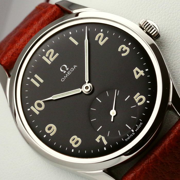 OMEGA zegarek męski VINTAGE kaliber 265 BLACK militarny XL 1950