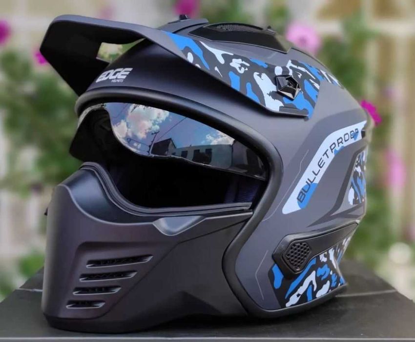 Шлем Edge Kombat Camo мото шолом Скремблер інтеграл ендуро