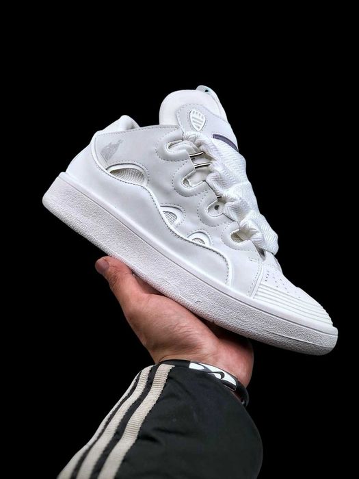 Кросівки Lanvin Curb White / білі кроси ланвін курб карб чорні