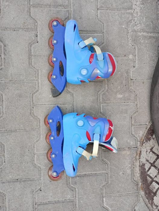 rolki decathlon r. 32 (wkladka 20 cm) + kask + ochraniacze