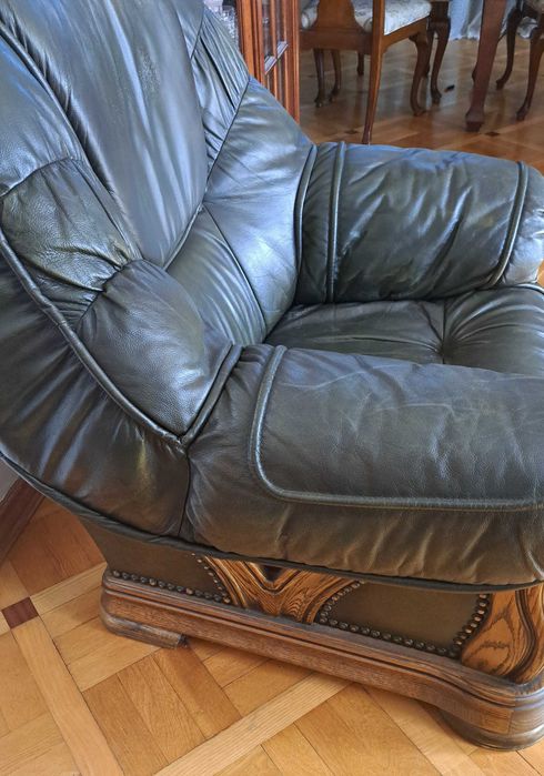 2x sofa + 2x fotele. Skóra naturalna.