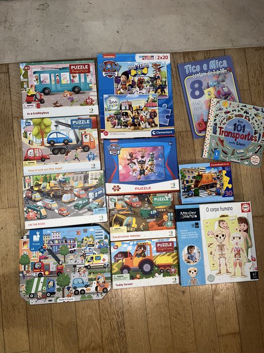 10 puzzles infantis + 2 livros