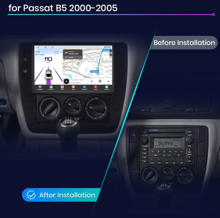 Rádio 9" android Volkswagen Passat B5 CARPLAY WIFI GPS 2/32GB Novo