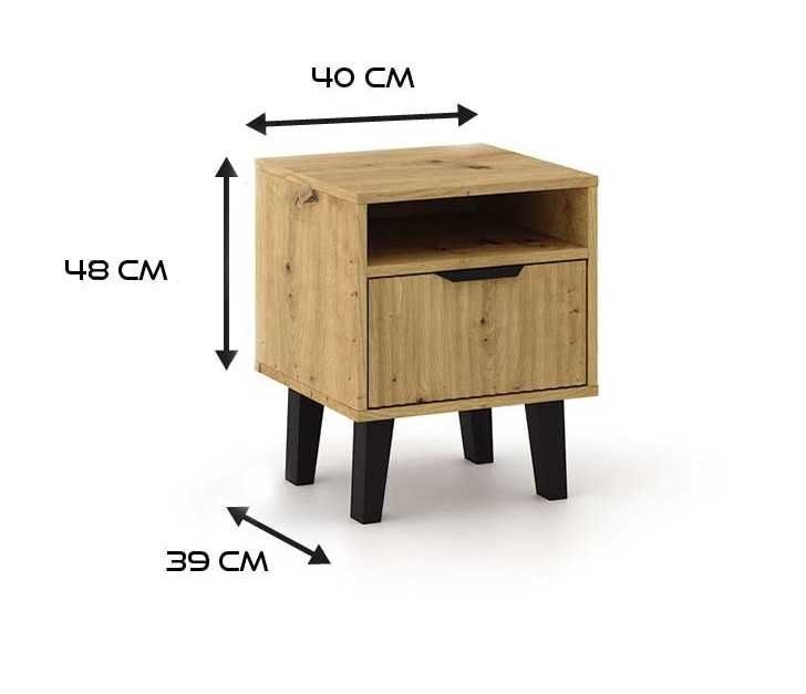 Szafka Nocna SCANDI 1S SLIM z Szufladą DĄB ARTISAN