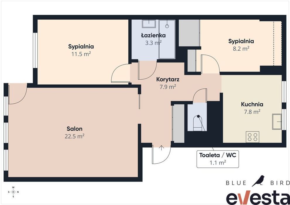 3 pokoje | Huby | Balkon | Pod wynajem