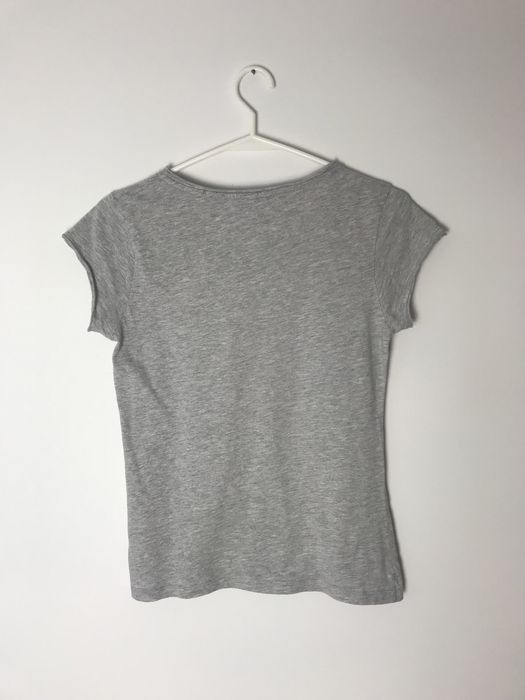 Szary prosty, minimalistyczny t-shirt bawełniany basic casual