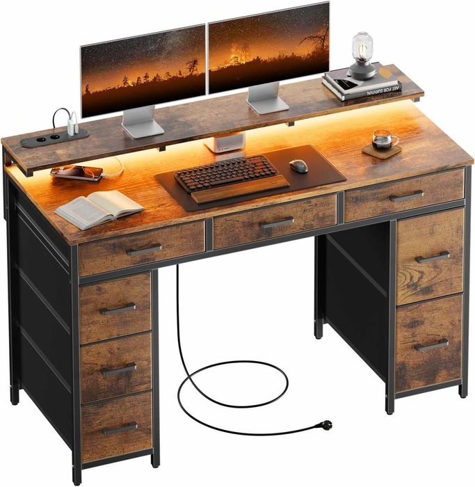 Nowe biurko / 120x50cm / szuflada / blat / stół / USB / LED / W280!