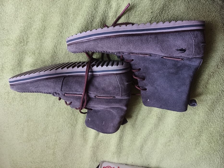Buty botki zamszowe Lacoste damskie roz.40 szare ciepłe sznurowane