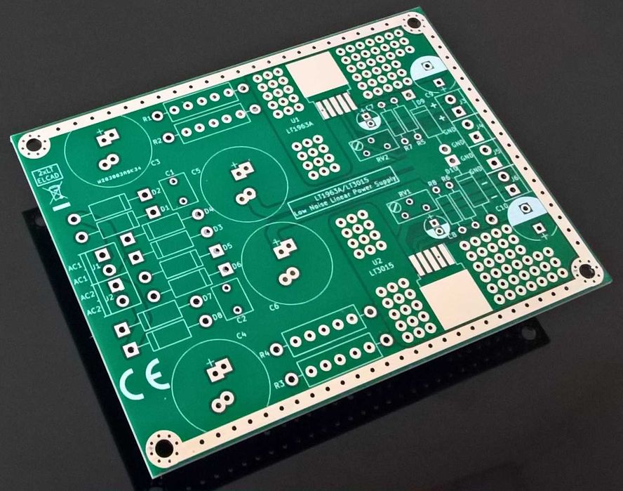 Płytka pcb - zasilacz niskoszumny symetryczny LT1963/LT3015